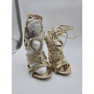 Gold and Silver Gladiator Strappy Stiletto Shoe Dazzle Shoes 6